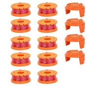 14 Pezzi Ricambio per Filo Decespugliatore Worx 20V, Filo Ø 1.65mm, Lunghezza 3m, Bobina Decespugliatore Universale(10 Bobine + 4 Testine)