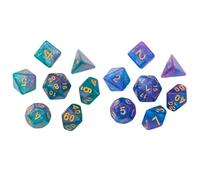 14 Pezzi Set di Dadi Poliedrici, Poliedrici a Due Colori Acrilico Dadi D&D Gioco DND Dice Set in Poliedrico Riutilizzabile, Poliedrica Dadi RPG Giochi di Ruolo Giochi da Tavolo D&D D20 D12 D10 D8 D6