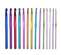 14 Pezzi Set Di Uncinetti,Set di Uncinetti in Alluminio, Kit Ferri Per Maglieria,Set di Uncinetti in Alluminio Multicolore Set Ferri da Maglia Filato Artigianale 2mm-10mm