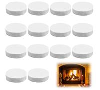 14 Pezzi Spugna Ceramica Camino Bioetanolo, 80 x 80 x 20mm Lana Ceramica per Bioetanolo, Rotondi, per Interni in Gel, per Caminetto, Lunga Durata, Consumo Minore, Facile da Usare, Economico (Bianco)