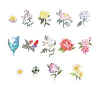 14 Pezzi Toppe Termoadesive a Forma di Fiore Patch Ricamata Colorate per Abbigliamento, per Vestiti, da Cucire Ricamate per Zaini Giacche Jeans
