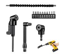 14 Pezzi Trapano Mandrino Avvitatore Angolare Kit, Trapano 105 Gradi Prolunga Accessori Snodo 1/4" Porta Inserti Punte Adattatore Per Lavori Di Costruzione
