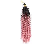14 pollici 100g Water Curl Wave Hair Afro Curls Kinky Twist African Curls Bulk Crochet Braid Extension for capelli sintetici(1B S.Pink)