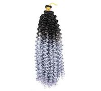 14 pollici 100g Water Curl Wave Hair Afro Curls Kinky Twist African Curls Bulk Crochet Braid Extension for capelli sintetici(1B Gray)