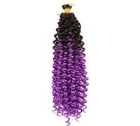 14 pollici 100g Water Curl Wave Hair Afro Curls Kinky Twist African Curls Bulk Crochet Braid Extension for capelli sintetici(1B Purple)