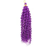 14 pollici 100g Water Curl Wave Hair Afro Curls Kinky Twist African Curls Bulk Crochet Braid Extension for capelli sintetici(Viola)