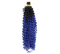 14 pollici 100g Water Curl Wave Hair Afro Curls Kinky Twist African Curls Bulk Crochet Braid Extension for capelli sintetici(1B Blue)