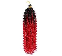 14 pollici 100g Water Curl Wave Hair Afro Curls Kinky Twist African Curls Bulk Crochet Braid Extension for capelli sintetici(1B Red)
