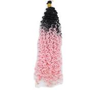 14 pollici 100g Water Curl Wave Hair Afro Curls Kinky Twist African Curls Bulk Crochet Braid Extension for capelli sintetici(1B Pink)