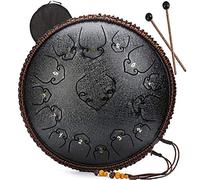 14 Pollici 35cm Tamburo in Acciaio C Major 15 Note Steel Tongue Drum Strumento a Percussione Tamburo Handpan con Bacchette per Tamburi Borsa per Il Trasporto,A-04