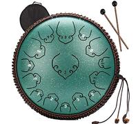 14 Pollici 35cm Tamburo in Acciaio C Major 15 Note Steel Tongue Drum Strumento a Percussione Tamburo Handpan con Bacchette per Tamburi Borsa per Il Trasporto,A-09