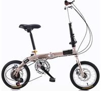 14 Pollici Bicicletta Pieghevole Per Studenti E Adulti, Bicicletta Con Telaio Della Ruota Anteriore E Posteriore In Acciaio Al Carbonio, Bicicletta Pieghevole Super Leggera Con Velocità Variabile 1