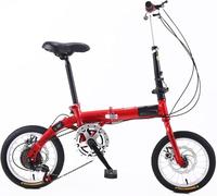 14 Pollici Bicicletta Pieghevole Per Studenti E Adulti, Bicicletta Con Telaio Della Ruota Anteriore E Posteriore In Acciaio Al Carbonio, Bicicletta Pieghevole Super Leggera Con Velocità Variabile 2