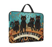 14 pollici Custodia per laptop con manico Borsa per laptop antiurto Borsa impermeabile per computer Gatti Sdraiati sul Piano Tastiera Valigetta