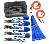 14 PZ 4 Cinghia di Fissaggio a Cricchetto 4 Cinturini da Gancio 4 Morbido Laccio