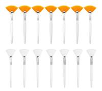14 Pz Scomparti Spazzole Viso Applicatore Spazzola Spazzole Scomparti Morbidi Spazzole Applicatore Acido Pennello Cosmetico Applicatore Strumenti per Crema Fango (Bianco, Marrone)