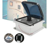 14" RV Caravan Roof Vent 3-Speed Motor RV Fan 12V Skylight With LED Light DE