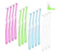 14 spazzolini da denti Tuft, morbido spazzolino da denti con tappi di protezione indipendenti, spazzolini ortodontici, spazzolino interdentale compatto per parentesi graffe e ponti pulizia dettagli