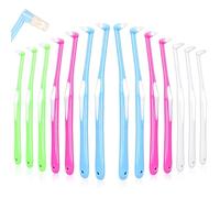 14 spazzolini interspaziali, morbidi singoli trapuntati con coperchio, spazzolini interdentali sottili per apparecchi ortodontici e pulizia dei dettagli (rosso, verde, blu, bianco)