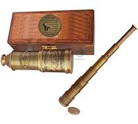 14 telescopi personalizzati in ottone funzionale e visione chiara pirata con custodia/regalo per figlio/a mio figlio/regalo per mio figlio/regalo da mamma a figlio con custodia in legno
