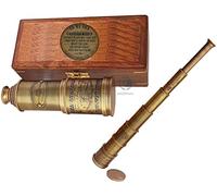14 telescopio funzionale in ottone e visione trasparente pirata, regalo per figlio/a mio figlio/mamma a figlio regalo custodia in legno