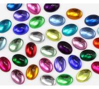 14 x 10 mm Colori Assortiti Piatto Ovale Acrilico Cabochon Strass Strass Gemme in Plastica Decorazioni per Artigianato, Costumi, Biglietti d'invito, Gioielli, Cosplay - 125 pezzi