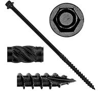 #14 X 6" Heavy Duty Black Timber/Log/Landscaping Wood Screws - Exterior Coated Heavy Duty Screws (50 Count - Heavy Duty Bl.