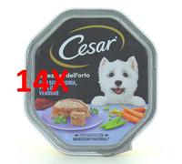 14 X Cesar Campagna Pate' Con Pollo, Selvaggina E Verdure Vaschetta 150 Grammi