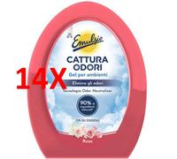 14 X Emulsio Il Cattura Odori Gel Per Ambienti Con Oli Essenziali Rosa 150 Gra