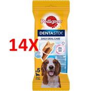 14 X Pedigree Dentastix Dog Medium 10-25 Kg Busta 5 Pezzi