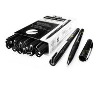 14 X Pentel Monouso Penna Stilografica - Marmorizzata Oro E Nero Barile - Nero