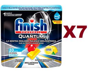 140 CAPS FINISH POWERBALL QUANTUM ULTIMATE LIMONE DETERSIVO LAVASTOVIGLIE