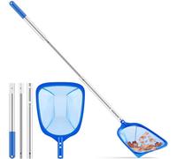 140 CM Retino Maglia Fine Skimmer per Piscina con Manico e Regolabile Robusta Alluminio Asta, Raccogli Retina per Pulire Stagni, Spa, Laghetto da Giardino, Fontane, Acquari Fondo e Superficie Rifiuti