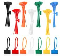 140 pezzi colorati Cable Tags, Self-Locking Plastic Nylon Cable Ties, Security Tags, Small Zip Ties for Equipment Laundry DIY Home Office Garden Garage and Workshop