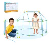 140 Pezzi Costruzione Giocattolo Bambini Kit, DIY Costruzione Tana per Bambini, Kids Fort Building Kit, Giocattolo STEM Educativo, Regalo Di Compleanno per Ragazzi e Ragazze di 4 5 6 7 8 9 10 Anni