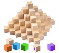 140 Pezzi Cubi di Legno 20 X 20 X 20 mm, Cubetti Vuoti per Artigianato, Pittura, Blocchi Digitali, Collage, Sculture, Puzzle e Progetti fai-da-te