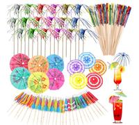 140 Pezzi Decorazioni per Cocktail,Ombrellini Cocktail,Cocktail Firework Stick,Colori Misti Decorazioni per Drink per Spiaggia, Feste Estive e Feste di Compleanno