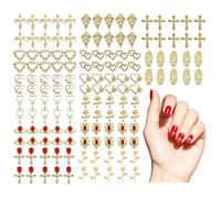 140 Pezzi Di Gioielli Per Unghie Dorati, Ganci Per Nail Art 3D, Design Creativo Per Nail Art, Artigianato Artistico Fai -Da -Te.