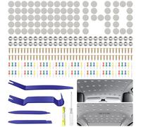 140 Pezzi Kit Riparazione Cielo Auto,Puntine per Cielo Auto Kit Cielo Auto con 140 Spilli Colorati 1 Cacciavite 1 Misura a Nastro 4 Strumenti di Riparazione Blu,Riparazione Cielo Auto per Tutte Auto
