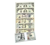 140 Pezzi Prop Money CHUNLINLAODA Dollar Finti Dimensioni Reali, Money Dollar, Fake Scheine, Cash Giocattolo per Bambini, Copy Money per Film, Playset di Cash per Oggetti di Scena (marrone)