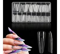 140 pezzi Stampo per estensioni unghie a forma di mandorla, stile francese, qualità da salone per manicure domestica, effetto di estensione dello spazio per unghie francesi, stampo per unghie struttur