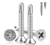 140 viti autofilettanti a testa svasata M4,2 x 50 mm, viti autofilettanti a testa svasata 410 in acciaio inox, viti autofilettanti con due punte PH1 per fissaggio lamiera