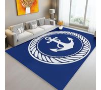 140 x 200 cm Camera Da Pranzo Antiscivolo Tappeti, Lavabile In Lavatrice Carpet Moderno Tappeto - Minimalista Nautico Gancio Per BarcaBlu Pelo Corto Sala Rug