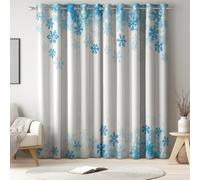 140 x 240 cm tende oscuranti camera, pannelli termici, occhielli moderni, Neve, Fiocco di Neve Cristallo Vuoto, riduzione luce, isolamento termico, soggiorno, arredo casa, risparmio energetico