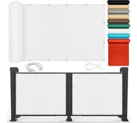 140 x 640 cm, tenda parasole in rete, resistente alle intemperie, antistrappo, protezione dal vento, multiuso, per giardino, balcone, patio, colore bianco