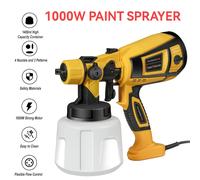 1400ML Pistola a spruzzo elettrica Vernice Rivestimento in acciaio Aerografo 4 ugelli Adatto per mobili Armadio Recinzione Porta a muro Lavoro fai da te 1000W