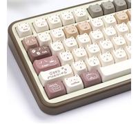 140keys PBT Keycaps Carino Marrone Keycaps Sublimazione Cat Keycap Mao Profilo Keycap personalizzato per 61/64/68/78/84/87/96/98/104/108 Gateron MX Swithes Tastiere Meccaniche