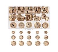 140pcs Handmade"with Love" Wooden Button for Sewing Craft Decorations 15mm/20mm/25mm Round Shape
