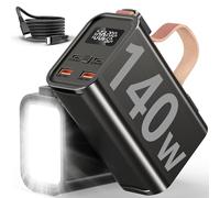 140W Power Bank 50000mAh, grande caricatore portatile per computer portatile con Smart Screen Display, 2 140 W tipo C e 2 porte USB da 30 W, con luci a 3 modalità, ufficio, business, viaggi