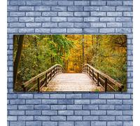 140x70 Stampa su Tela Arredamento Arredo Arte Casa Foresta Ponte Architettura